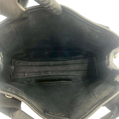 Balenciaga Navy Cabas XS Logo Canvas Leather Handbag Mini Tote Black — view 9