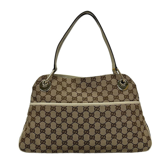 Gucci Tote Eclipse Beige Brown Ivory Leather