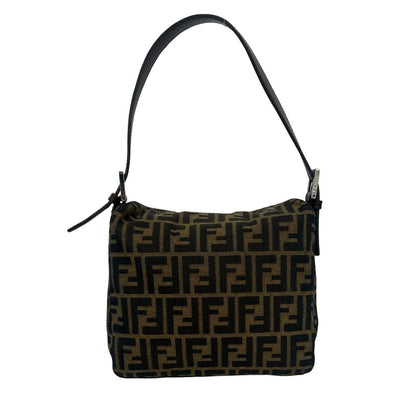 Fendi Vintage Mamma Bucket Zucca Pattern FF Logo Canvas Leather Shoulder — view 3