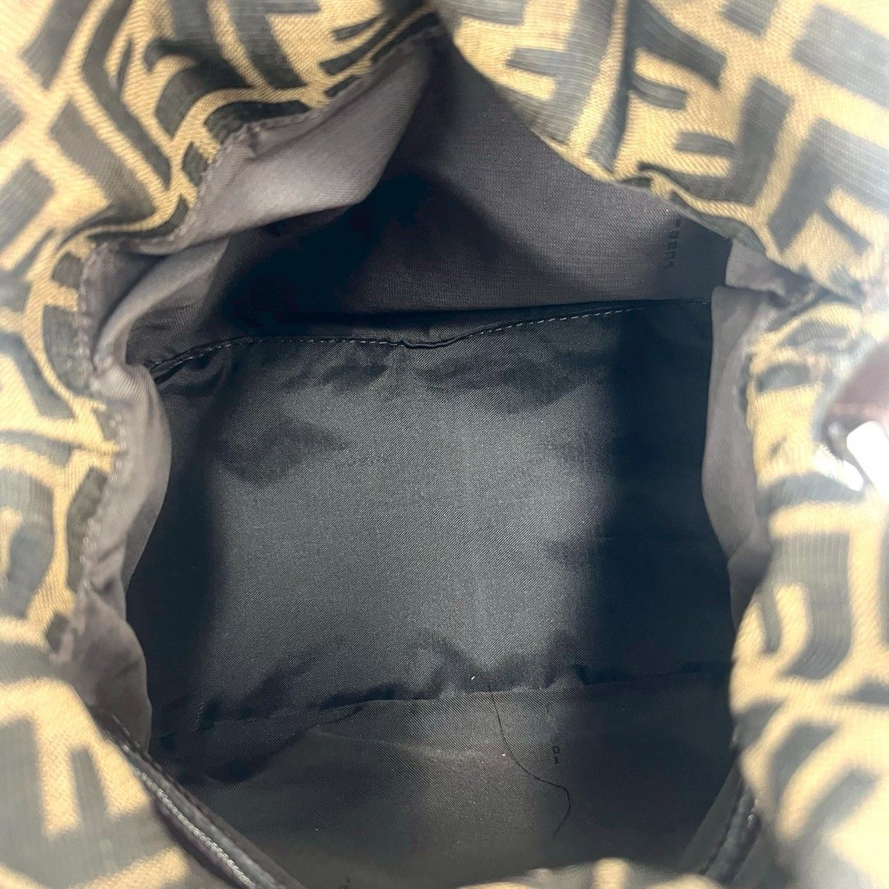 Fendi Vintage Mamma Bucket Zucca Pattern FF Logo Canvas Leather Shoulder — view 9