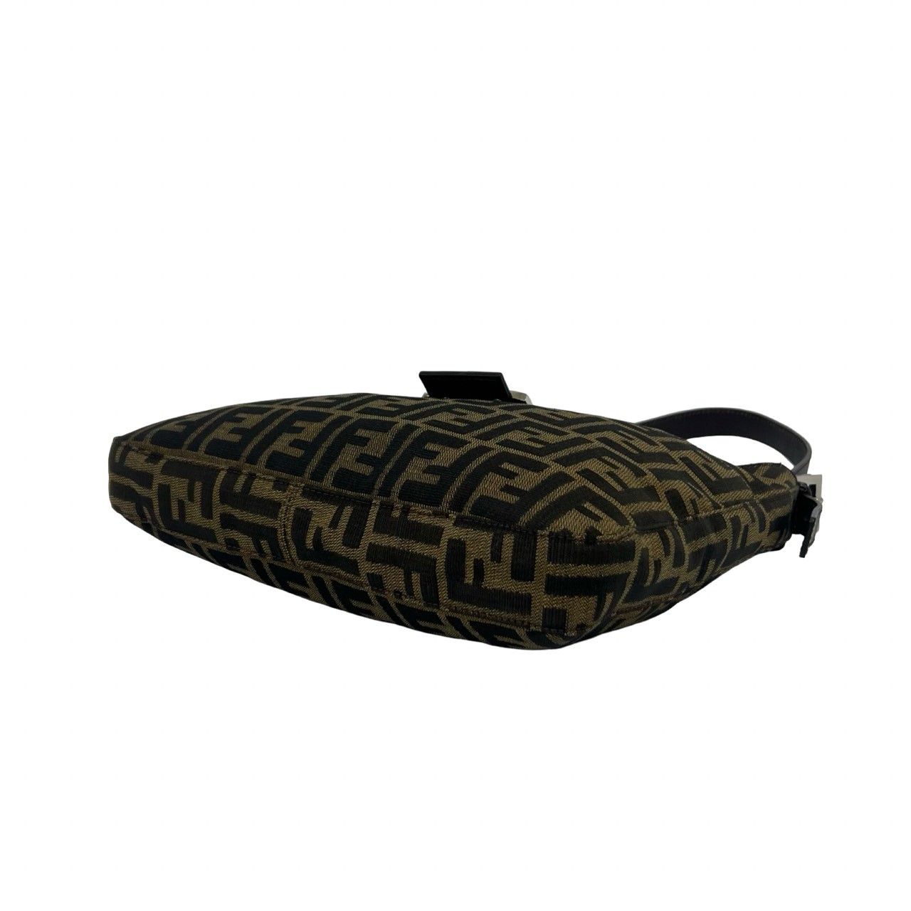 Fendi Zucca FF Pattern Logo Canvas Leather Shoulder Bag Brown Black — view 8