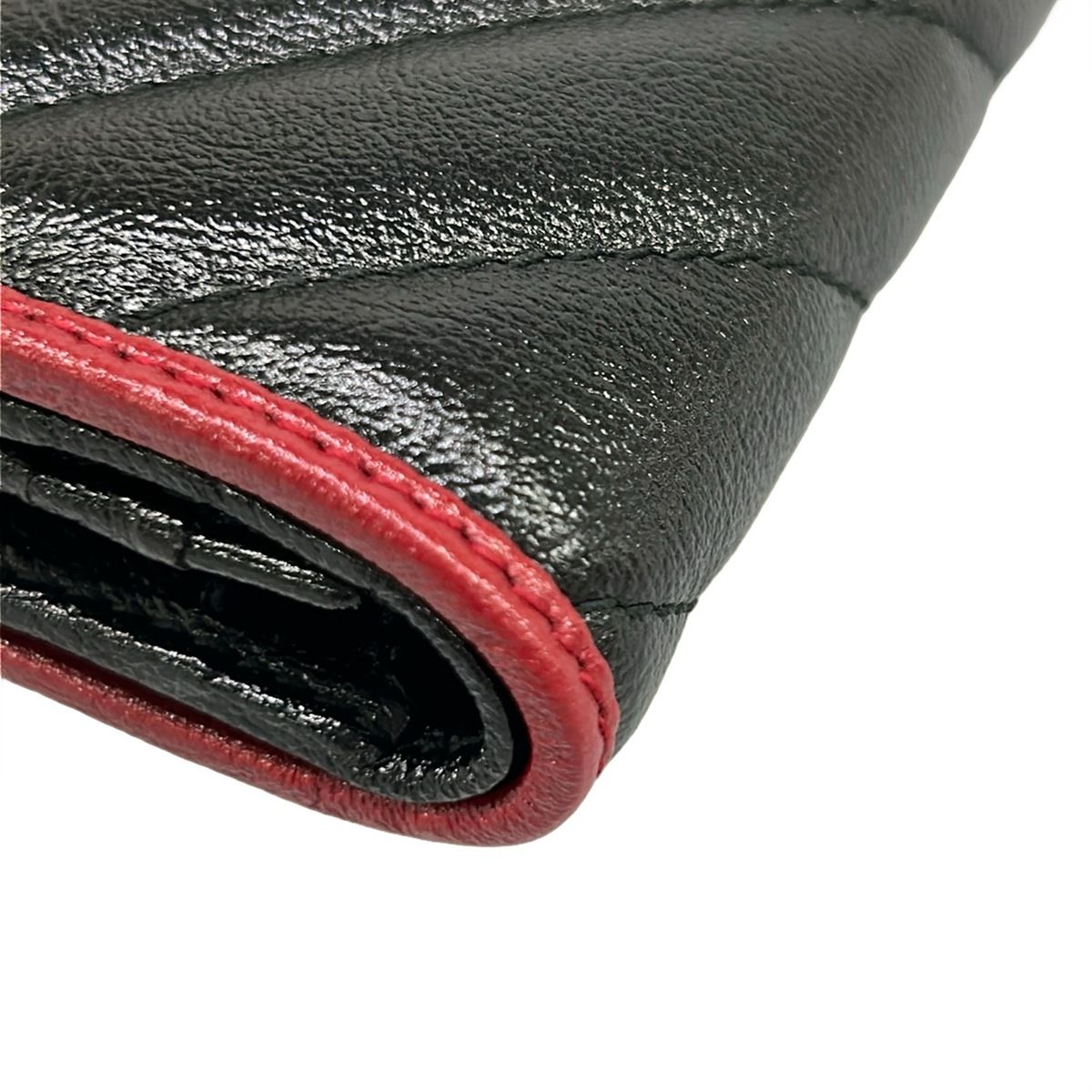 Gucci Bifold Wallet GG Marmont Card Case Black Bordeaux Leather — view 7
