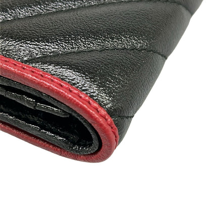 Gucci Bifold Wallet GG Marmont Card Case Black Bordeaux Leather — view 7