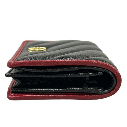 Gucci Bifold Wallet GG Marmont Card Case Black Bordeaux Leather — view 8