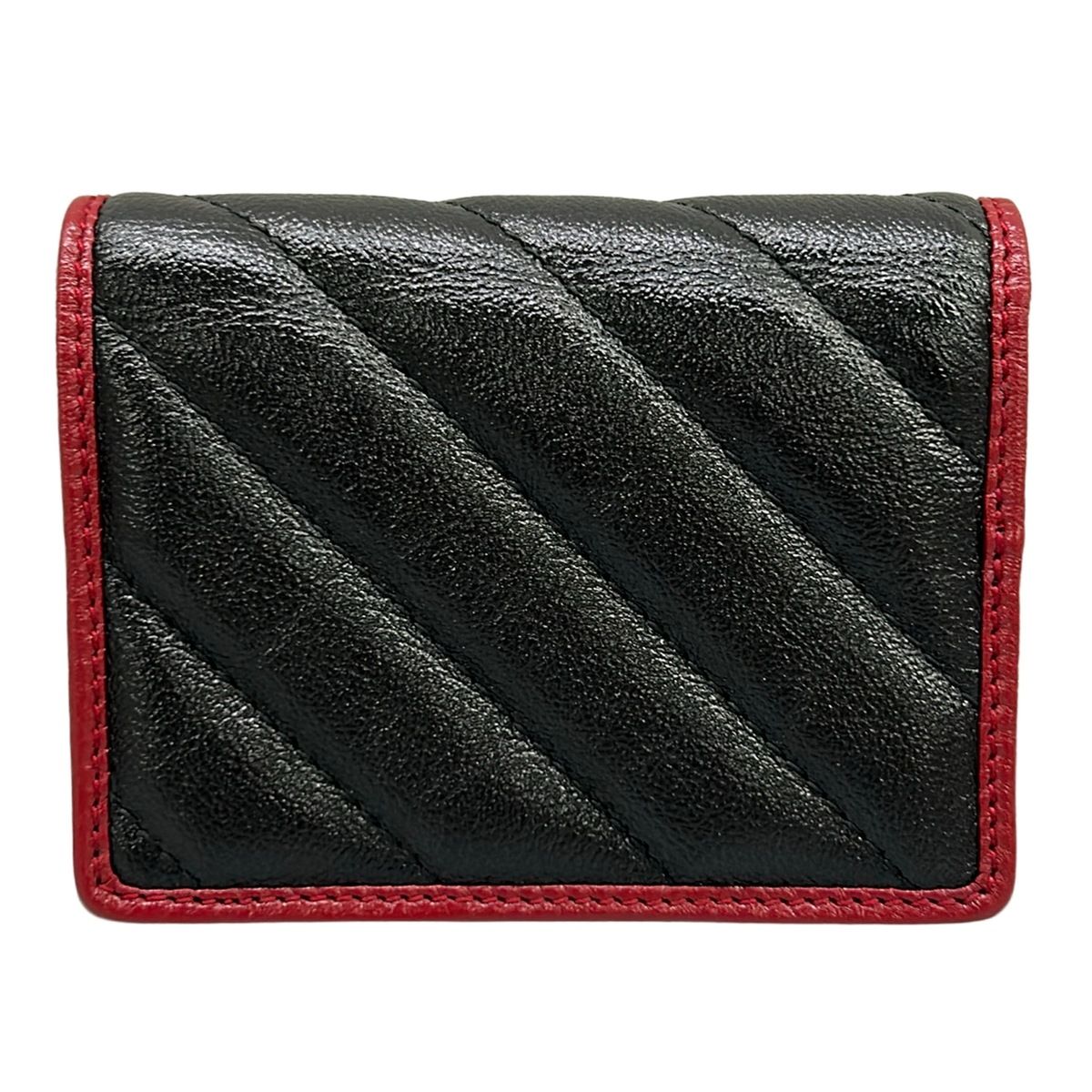 Gucci Bifold Wallet GG Marmont Card Case Black Bordeaux Leather — view 2