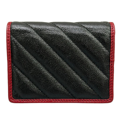 Gucci Bifold Wallet GG Marmont Card Case Black Bordeaux Leather — view 2