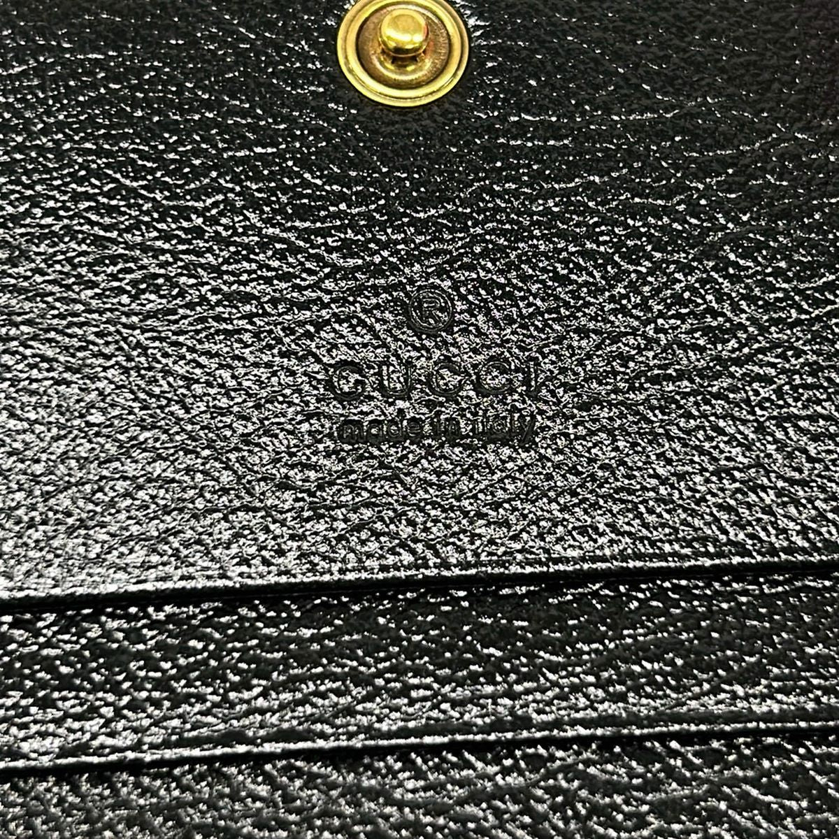 Gucci Bifold Wallet GG Marmont Card Case Black Bordeaux Leather — view 5