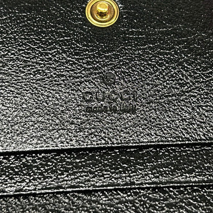 Gucci Bifold Wallet GG Marmont Card Case Black Bordeaux Leather — view 5