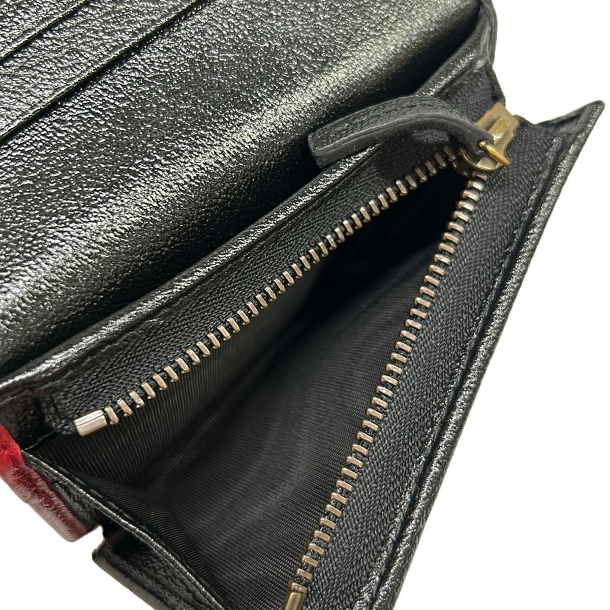 Gucci Bifold Wallet GG Marmont Card Case Black Bordeaux Leather — view 4
