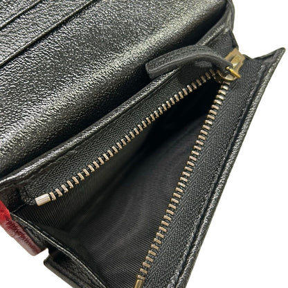 Gucci Bifold Wallet GG Marmont Card Case Black Bordeaux Leather — view 4