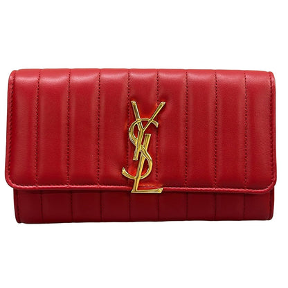 Saint Laurent Paris Wallet Red Leather