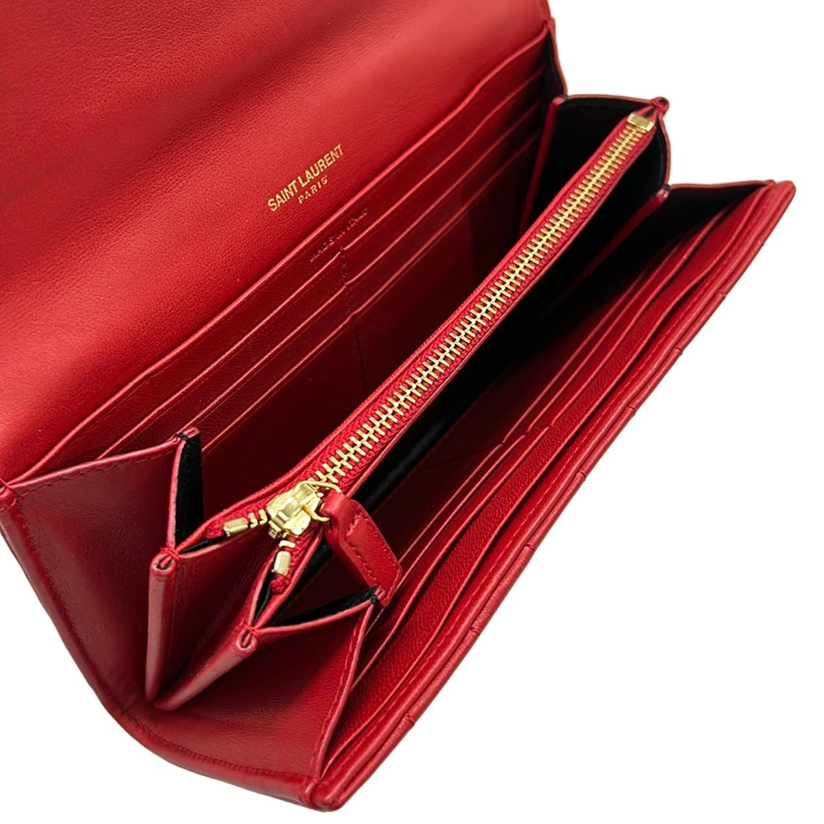 Saint Laurent Paris Wallet Red Leather — view 4