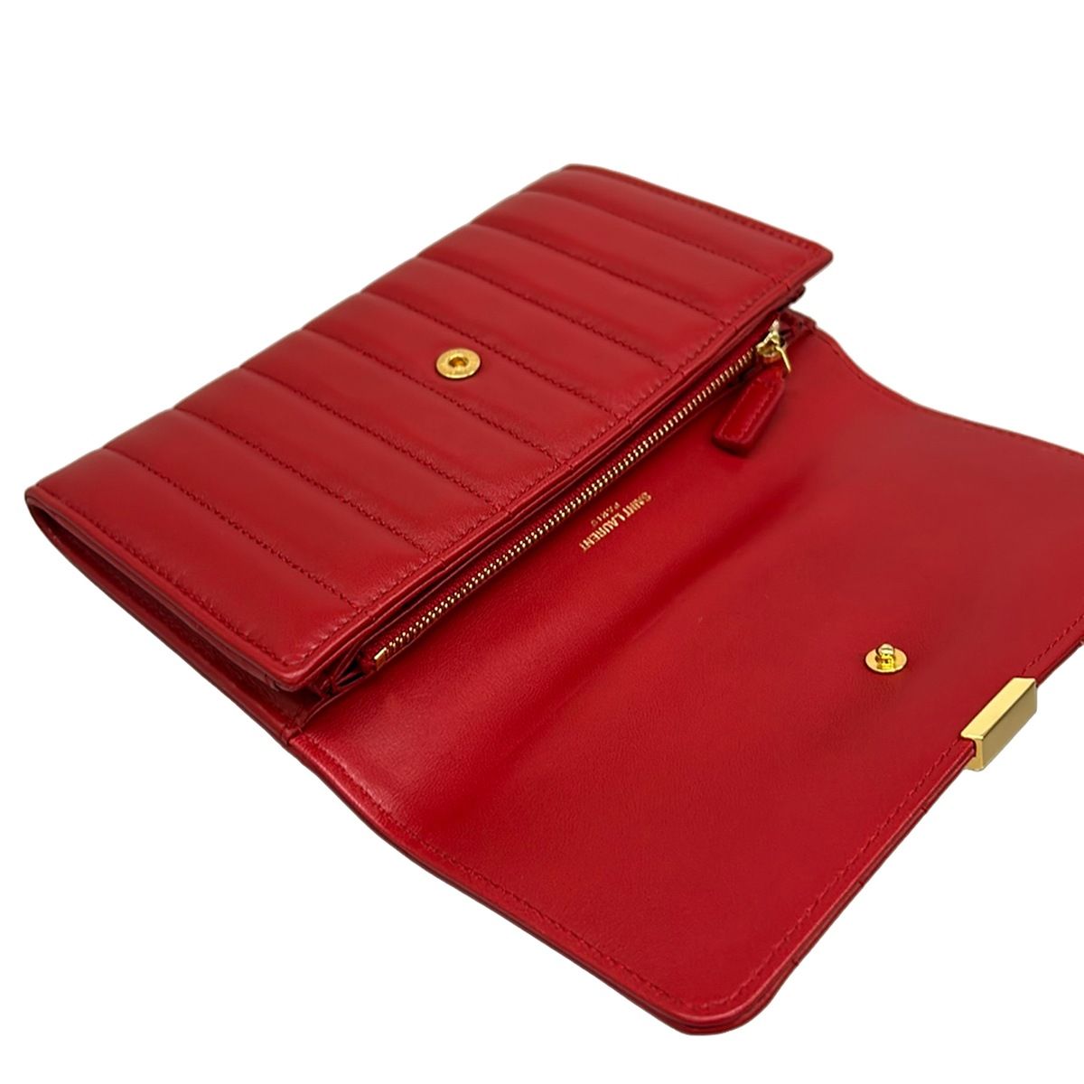 Saint Laurent Paris Wallet Red Leather — view 3