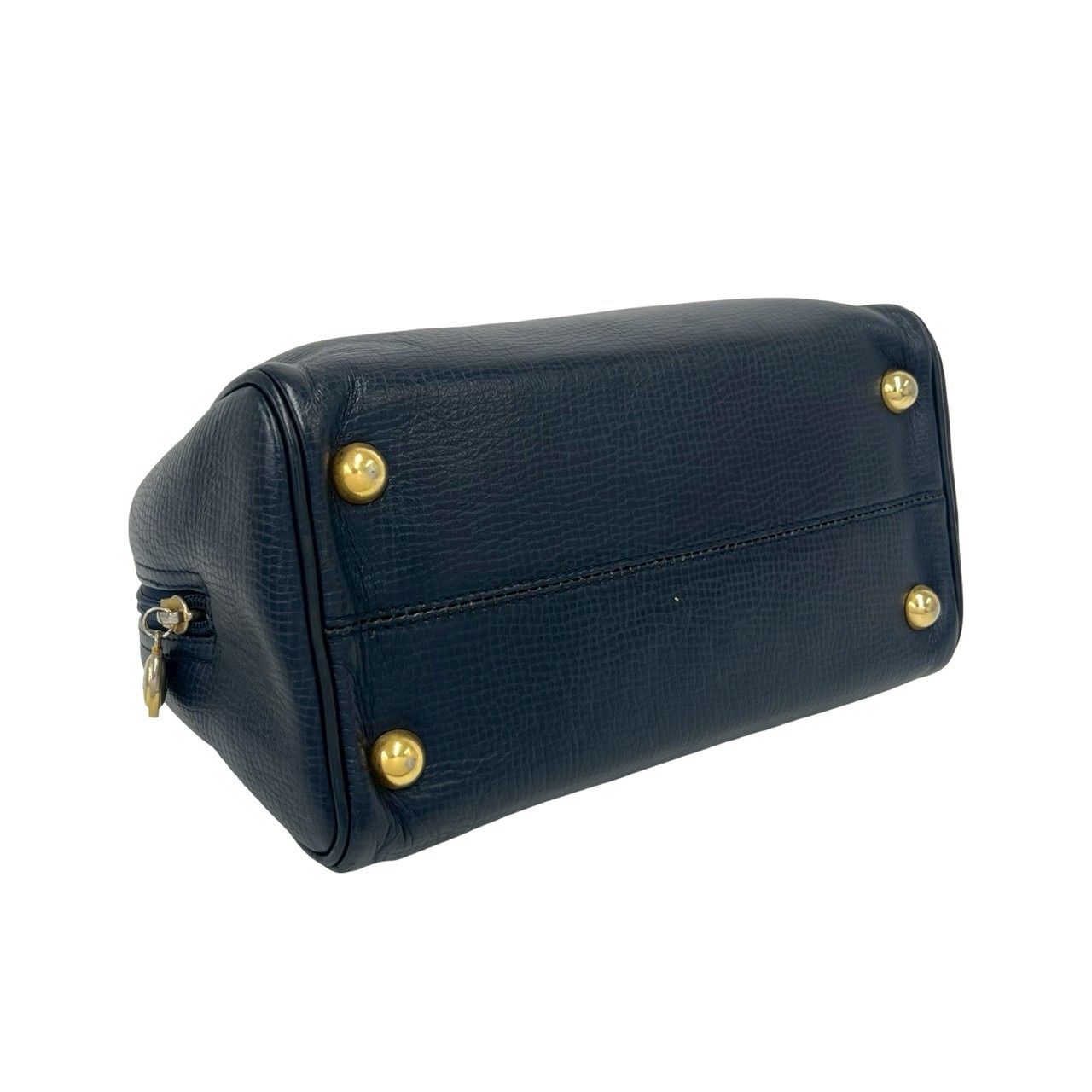 Dior Vintage CD Logo Leather 2-Way Shoulder Bag Navy — view 7