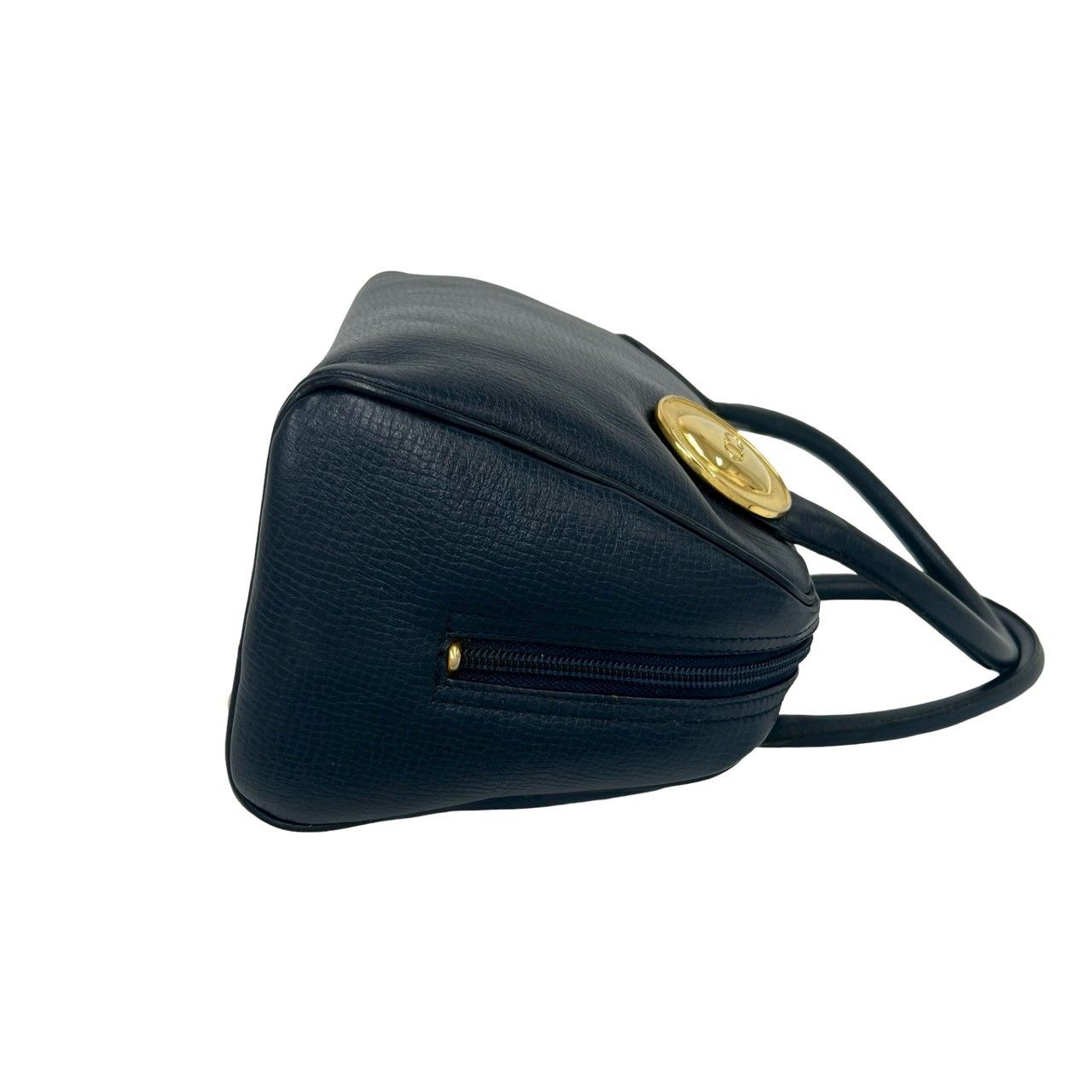 Dior Vintage CD Logo Leather 2-Way Shoulder Bag Navy — view 6