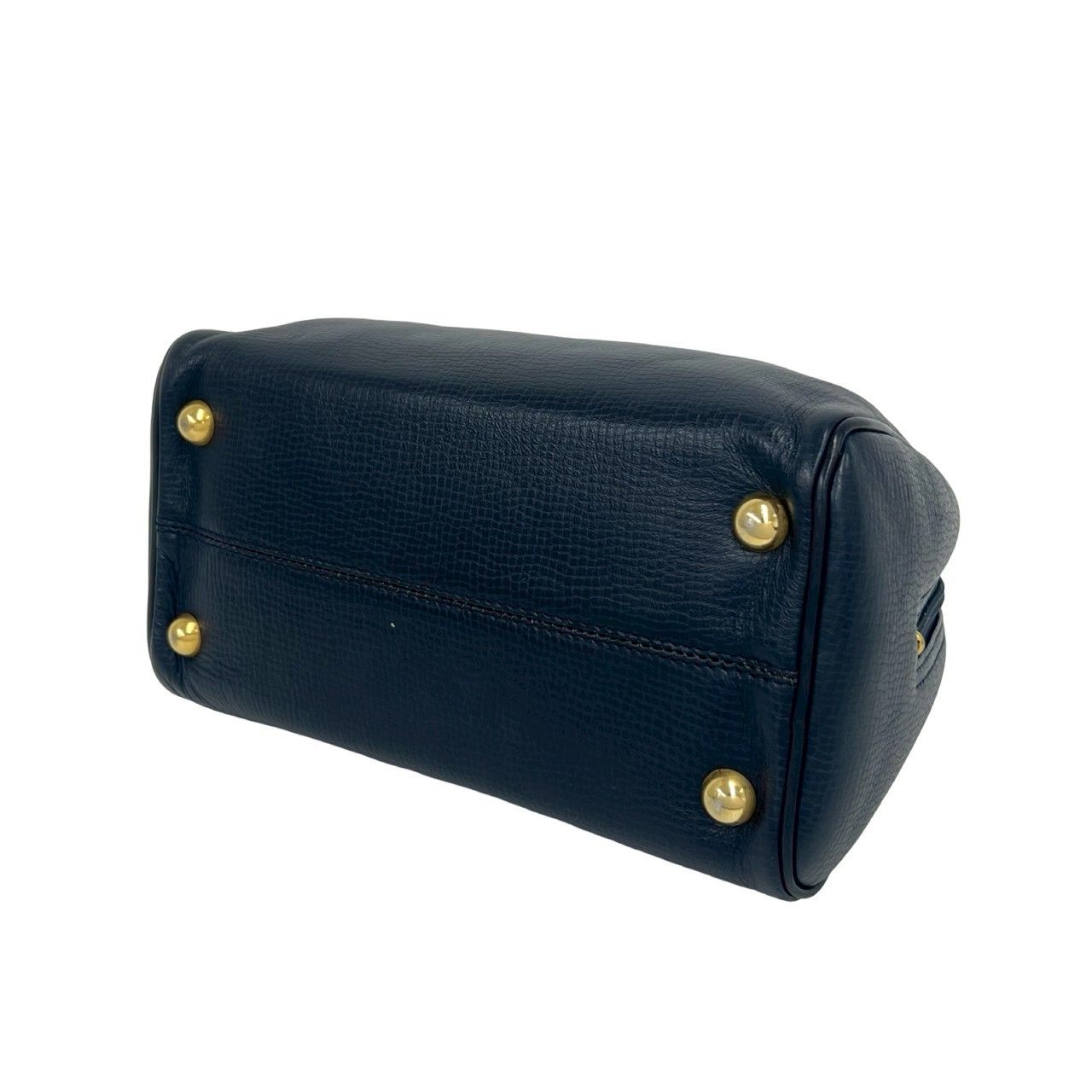 Dior Vintage CD Logo Leather 2-Way Shoulder Bag Navy — view 8