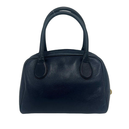 Dior Vintage CD Logo Leather 2-Way Shoulder Bag Navy — view 3