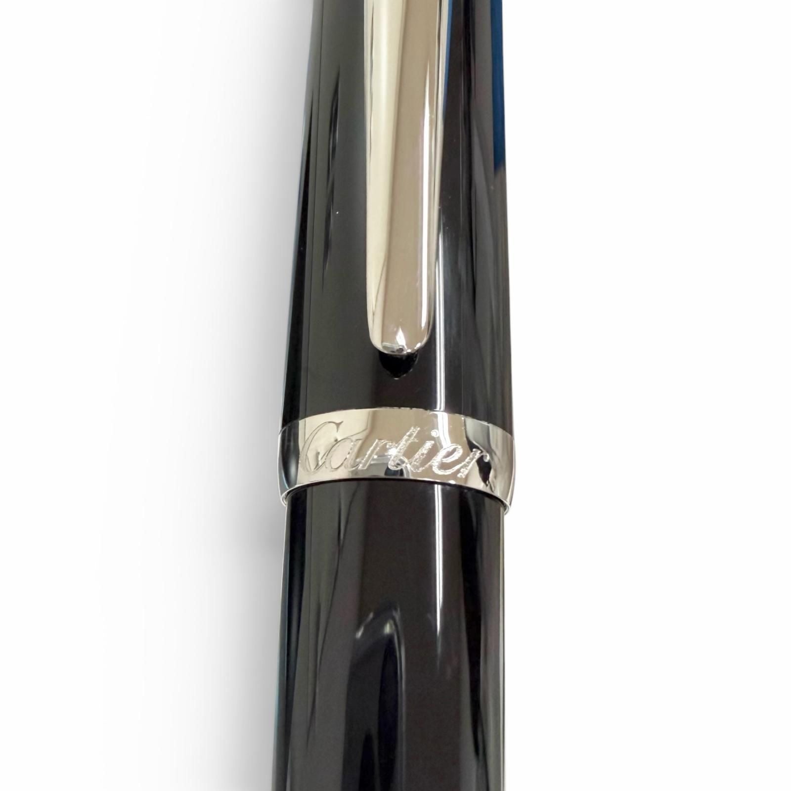 Cartier Roadster de Blue Gemstone Twist Ballpoint Pen Black Silver Handwriting — view 6