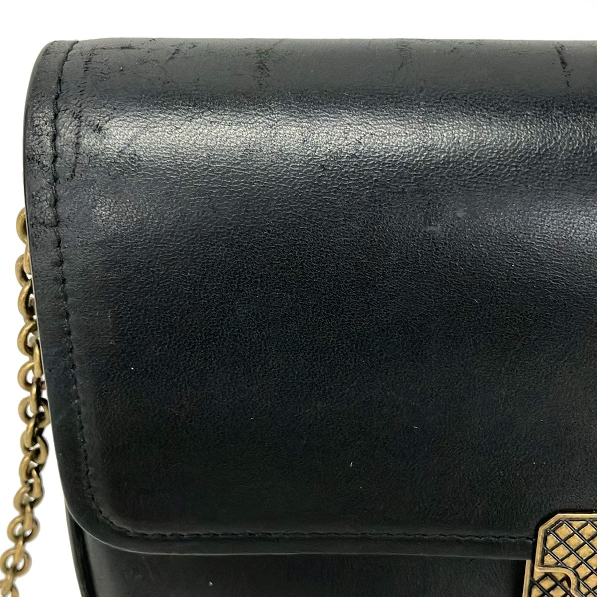Bottega Veneta Wallet Black Blanc Chain Removable Leather — view 6