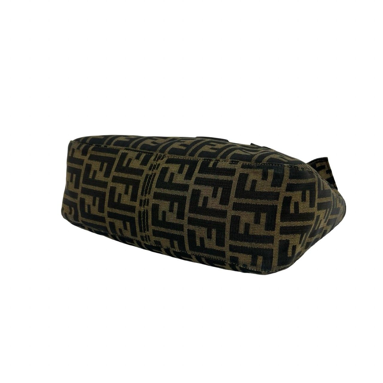 Fendi Vintage Zucca FF Logo Pattern Canvas Leather Tote Brown — view 8
