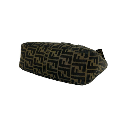 Fendi Vintage Zucca FF Logo Pattern Canvas Leather Tote Brown — view 8