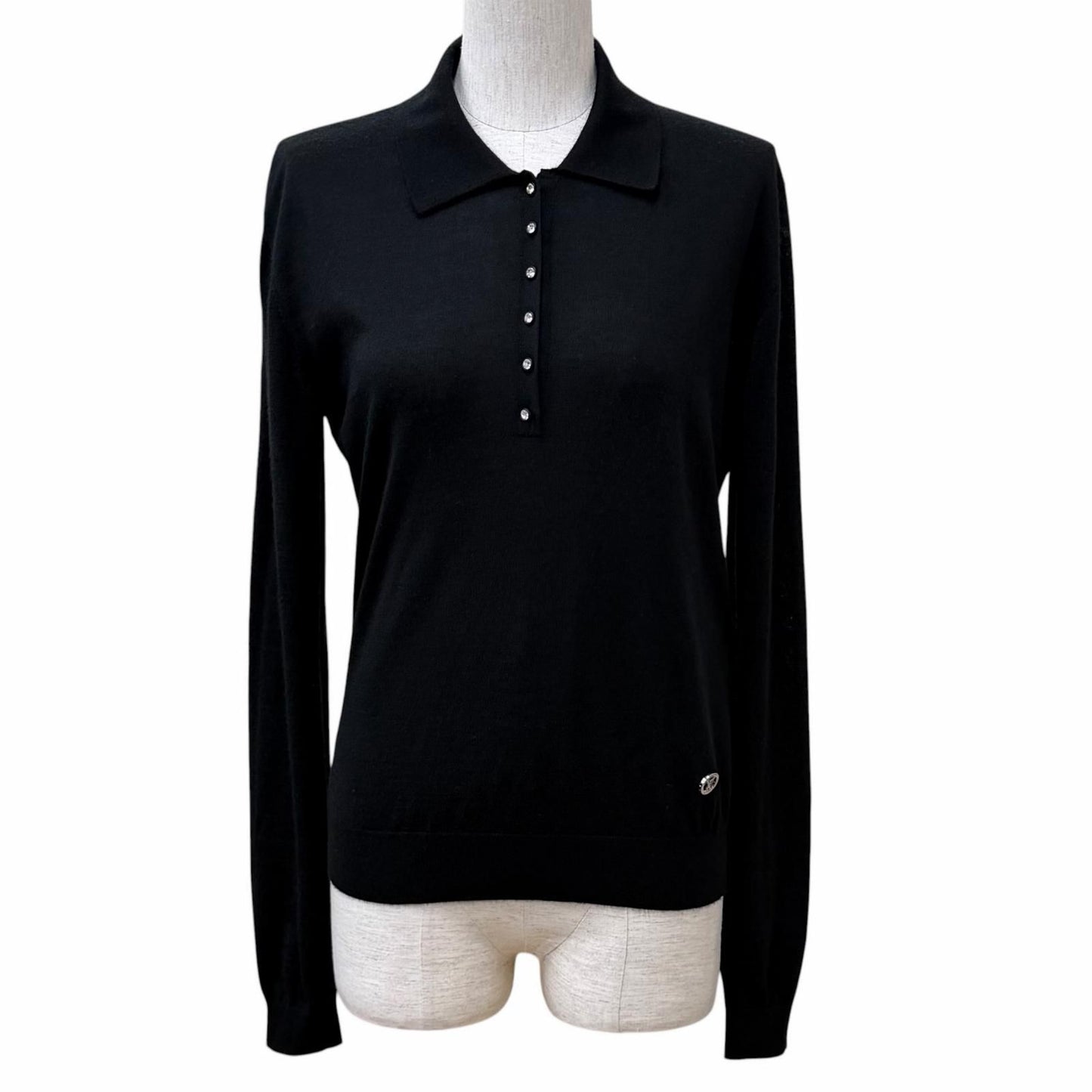 Louis Vuitton Cashmere Silk Blend Bijou Button LV Long Sleeve Knit Sweater