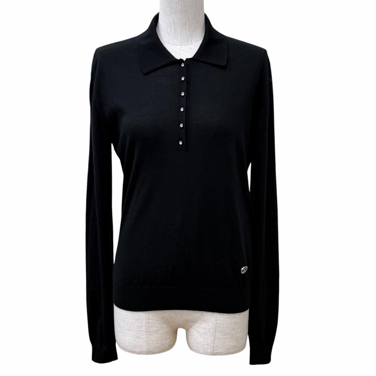 Louis Vuitton Cashmere Silk Blend Bijou Button LV Long Sleeve Knit Sweater