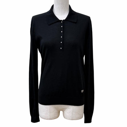 Louis Vuitton Cashmere Silk Blend Bijou Button LV Long Sleeve Knit Sweater