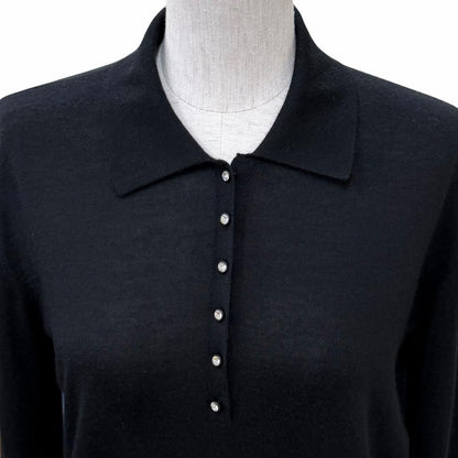 Louis Vuitton Cashmere Silk Blend Bijou Button LV Long Sleeve Knit Sweater — view 5