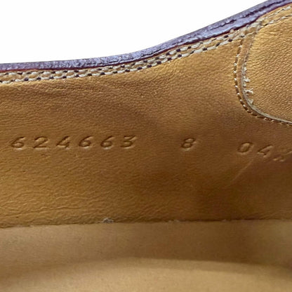 Gucci Leather GG Logo Plain Toe Lace Up Dress Shoes Burgundy 8 — view 9