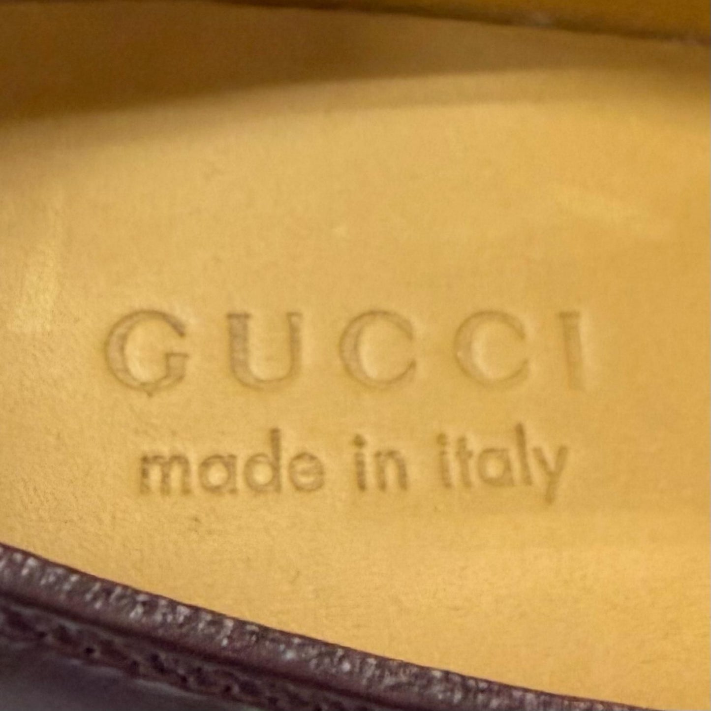 Gucci Leather GG Logo Plain Toe Lace Up Dress Shoes Burgundy 8 — view 8