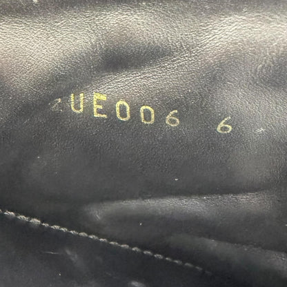 Prada Leather Nylon Triangle Logo Plate Combat Boots Ankle Black 6 — view 8