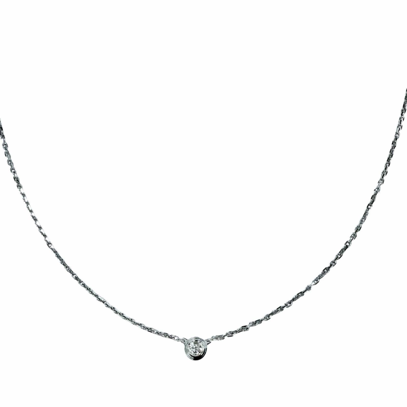 Cartier Damier XS 18k White Gold Diamond Necklace White