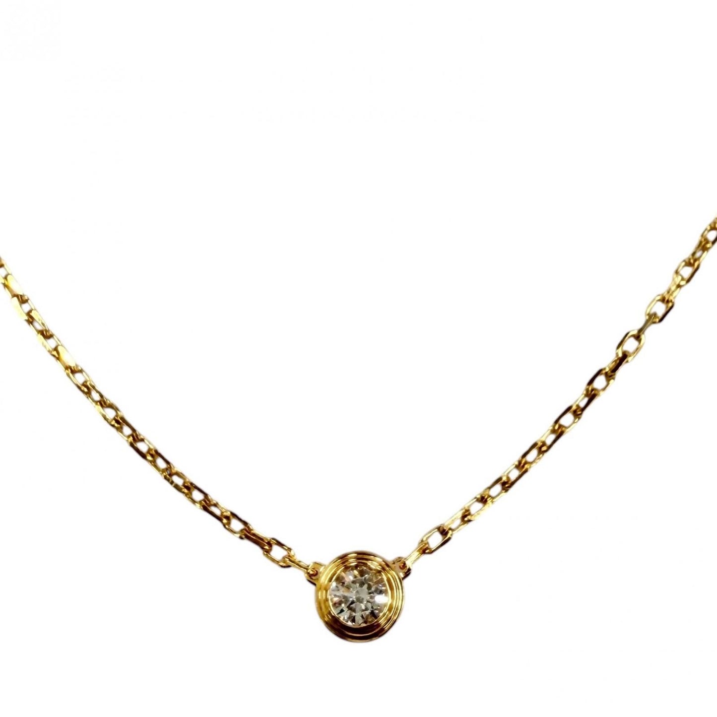 Cartier Damier SM Small Diamond Necklace Yellow Gold