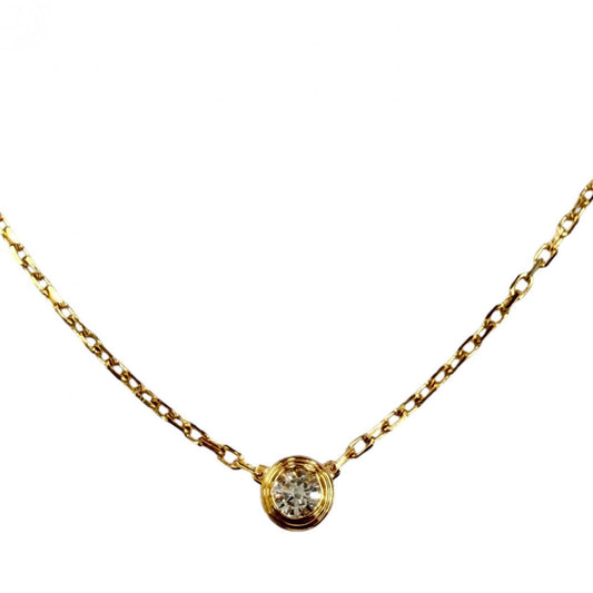 Cartier Damier SM Small Diamond Necklace Yellow Gold