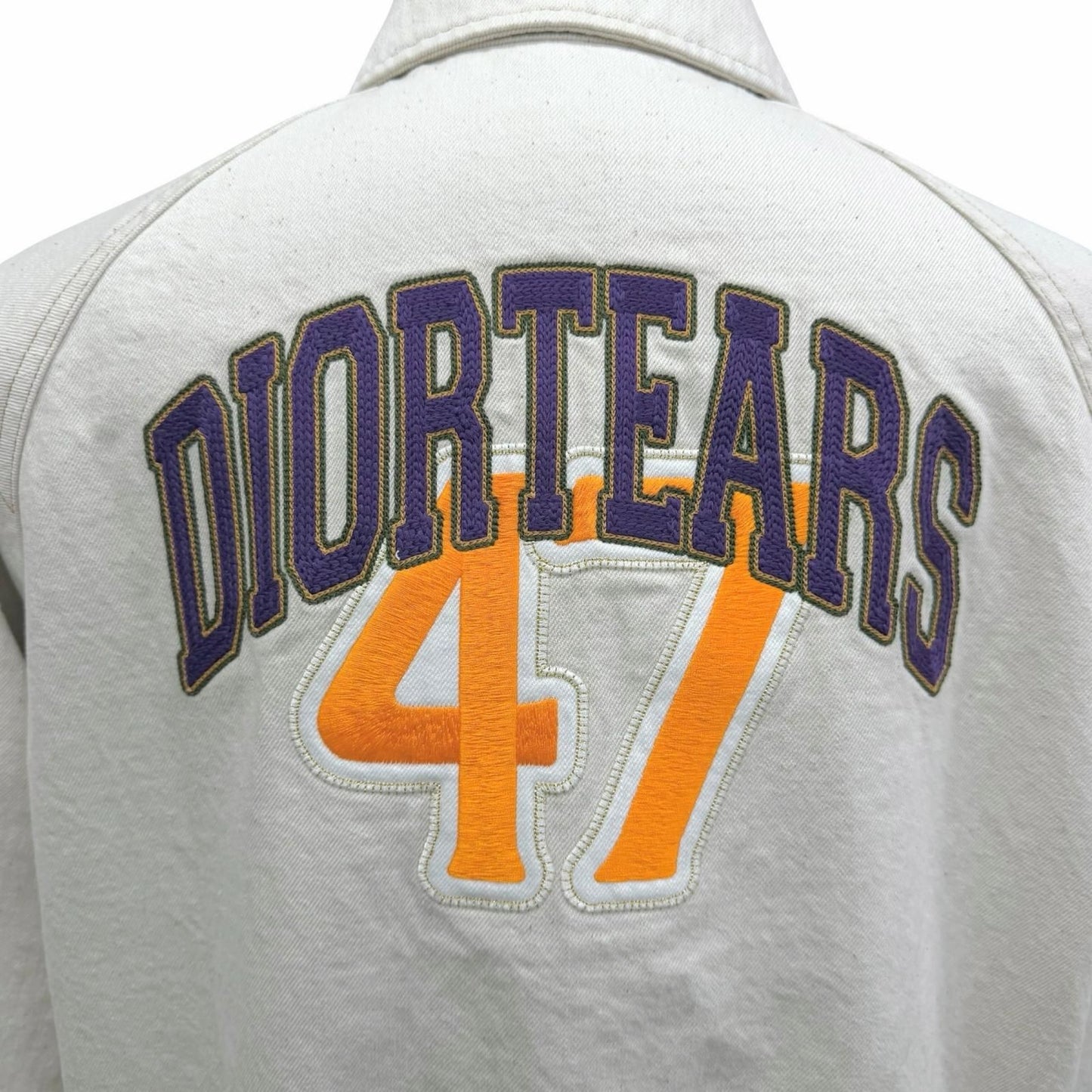 Dior Denim Tears Homme Logo Embroidery Twill Zip Jacket Ivory 46 — view 6