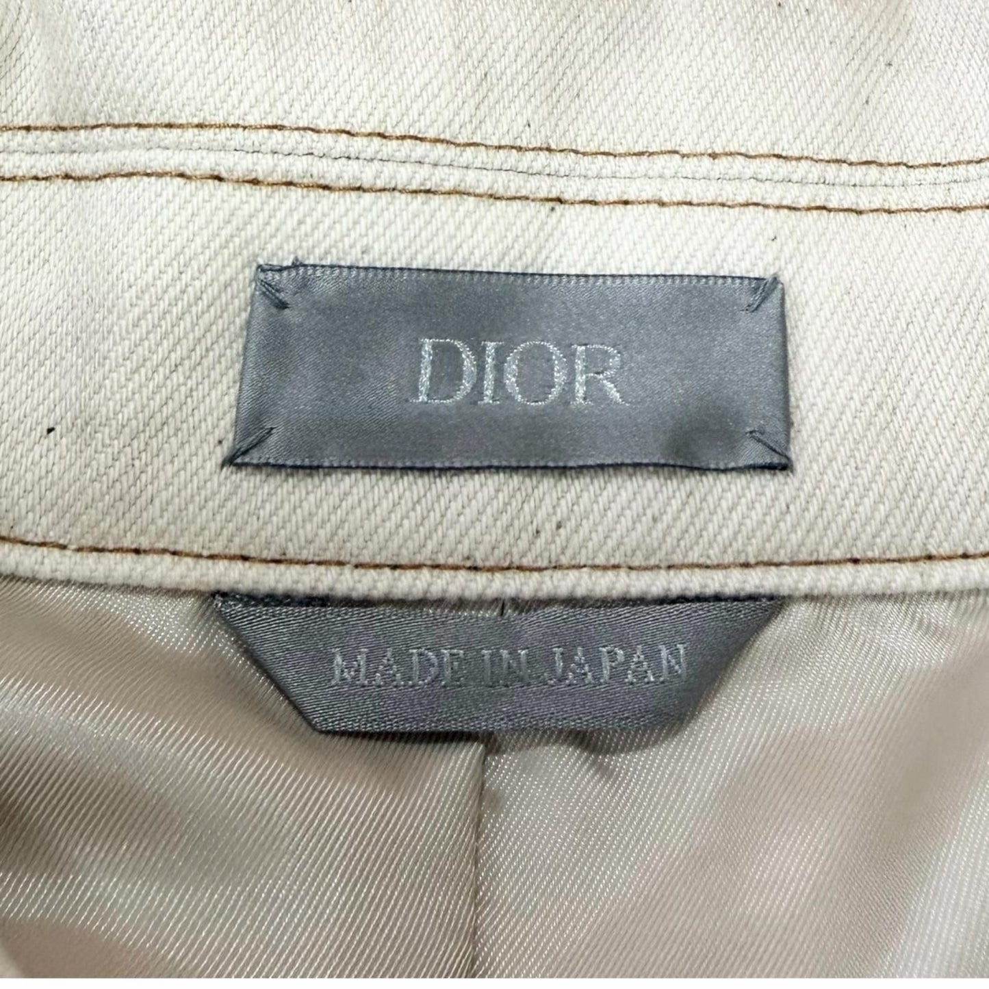 Dior Denim Tears Homme Logo Embroidery Twill Zip Jacket Ivory 46 — view 8