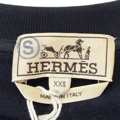 Hermes Chevaux en Symetrie Lambskin Patch Sweatshirt Shirt Navy — view 6
