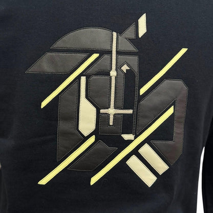 Hermes Chevaux en Symetrie Lambskin Patch Sweatshirt Shirt Navy — view 5