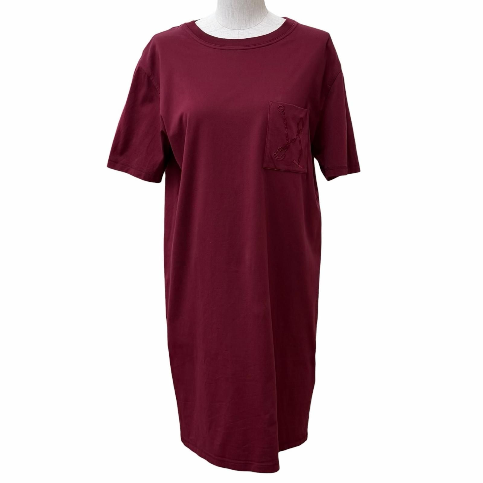 Hermes Cotton 100% with Pocket Chaine D'ancre Short Sleeve T-Shirt Dress