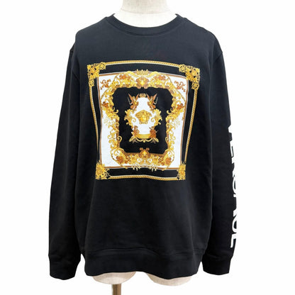 Versace Cotton 100% Medusa Arm Logo Print Long Sleeve Sweatshirt Shirt Black