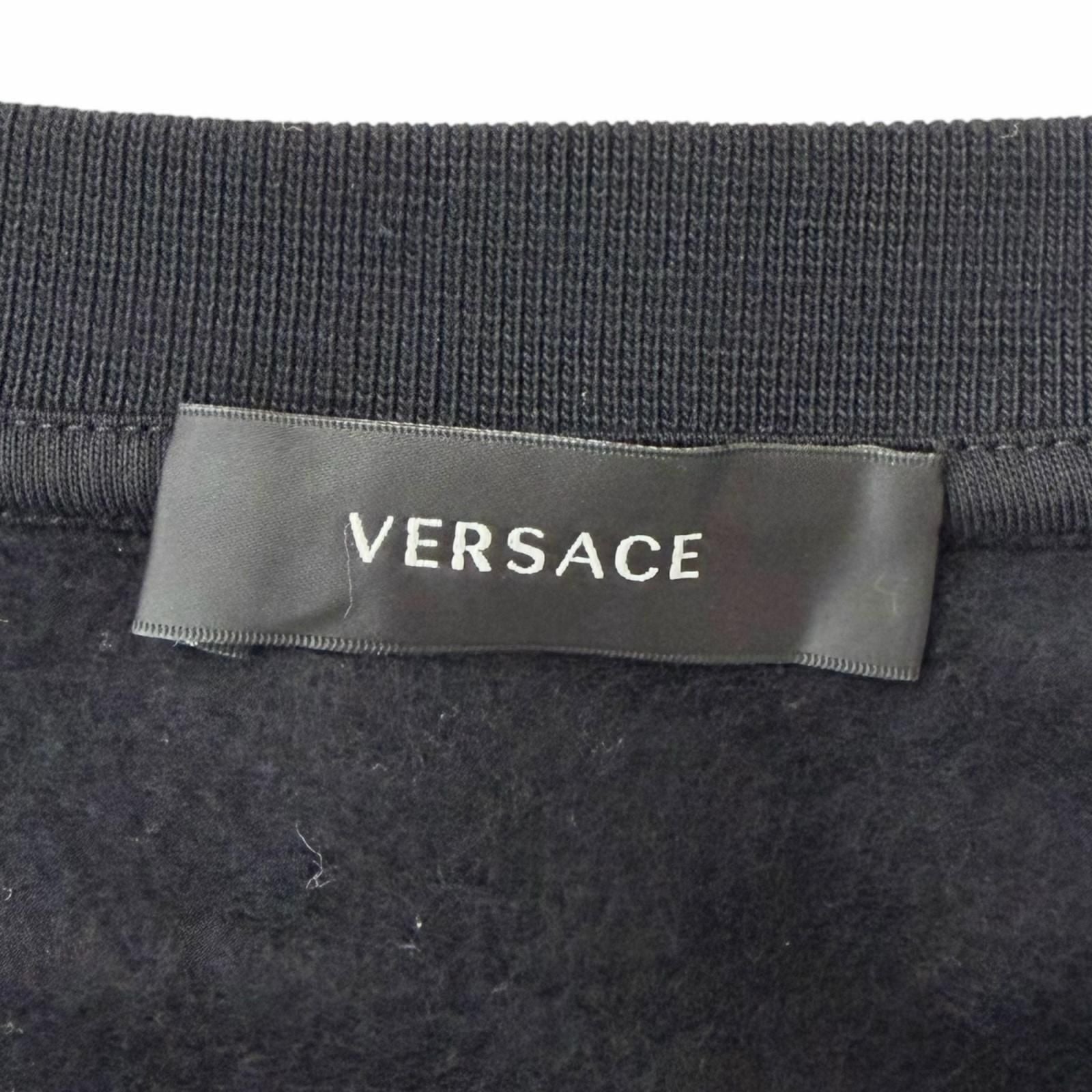 Versace Cotton 100% Medusa Arm Logo Print Long Sleeve Sweatshirt Shirt Black — view 6