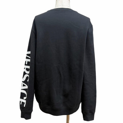 Versace Cotton 100% Medusa Arm Logo Print Long Sleeve Sweatshirt Shirt Black — view 3