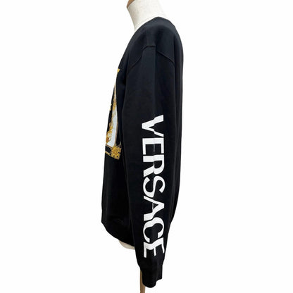 Versace Cotton 100% Medusa Arm Logo Print Long Sleeve Sweatshirt Shirt Black — view 4