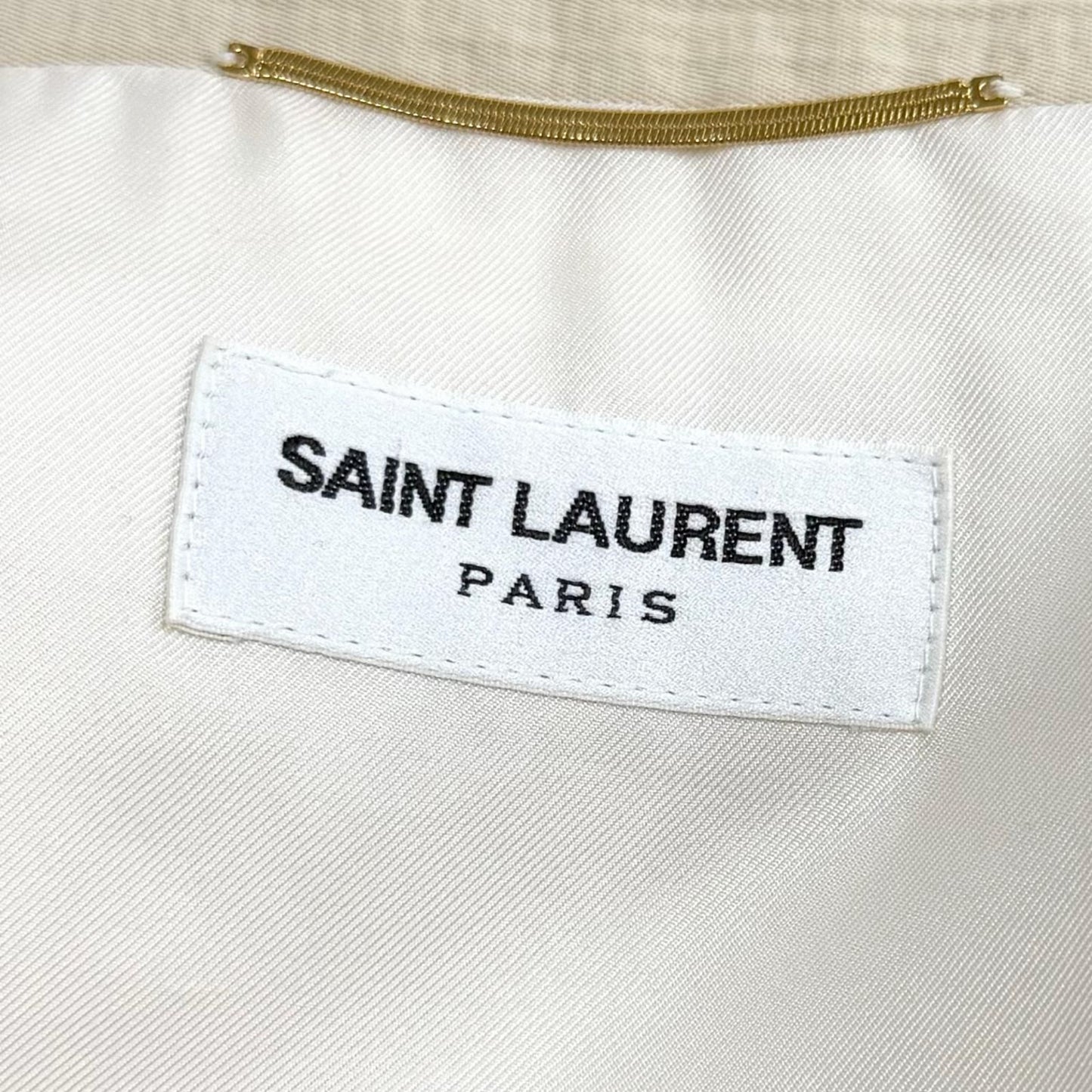 Saint Laurent Paris Saharienne Overcoat Cotton 100% Belt Trench Coat Light — view 7