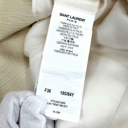 Saint Laurent Paris Saharienne Overcoat Cotton 100% Belt Trench Coat Light — view 8