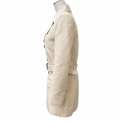 Saint Laurent Paris Saharienne Overcoat Cotton 100% Belt Trench Coat Light — view 2