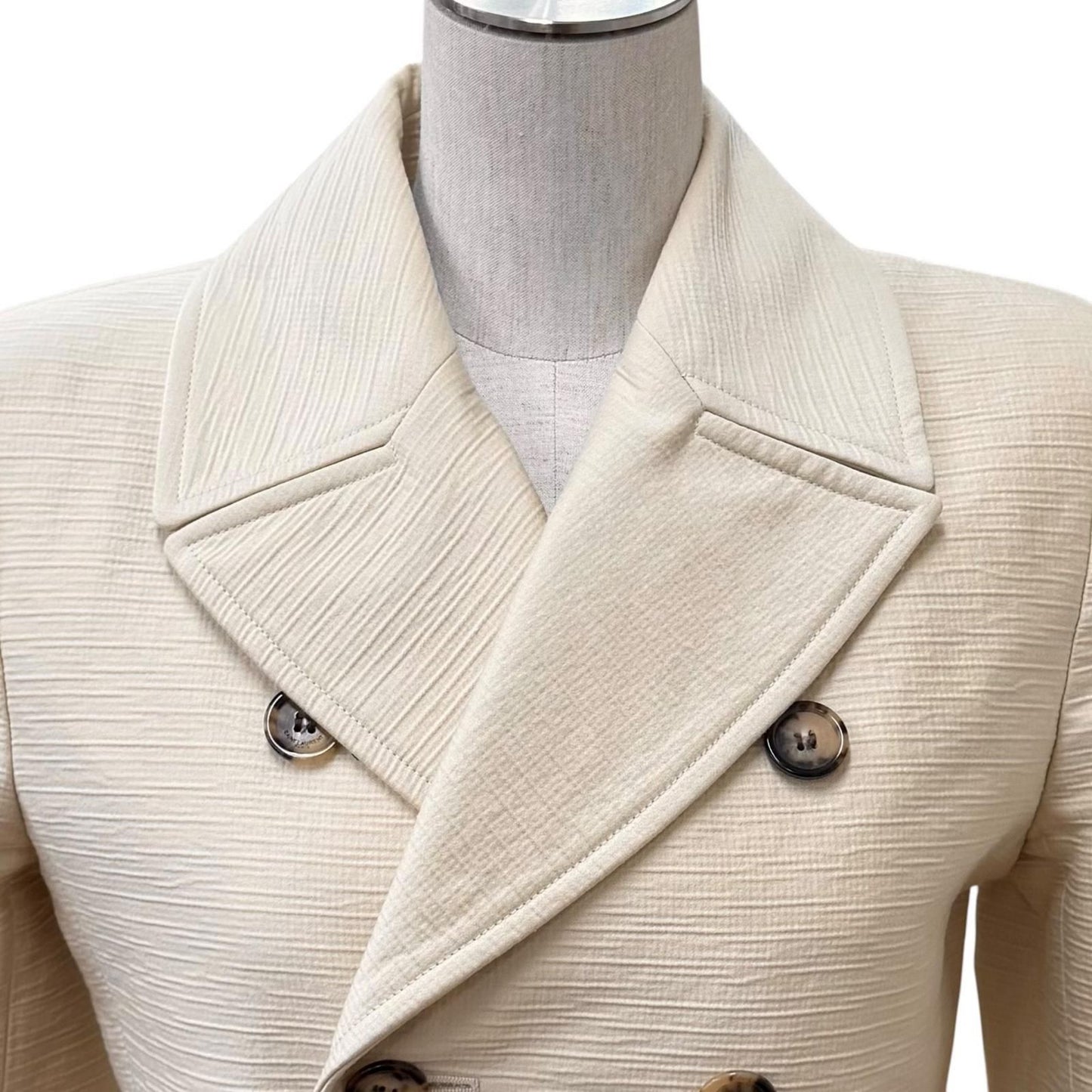 Saint Laurent Paris Saharienne Overcoat Cotton 100% Belt Trench Coat Light — view 4