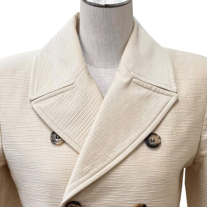 Saint Laurent Paris Saharienne Overcoat Cotton 100% Belt Trench Coat Light — view 4