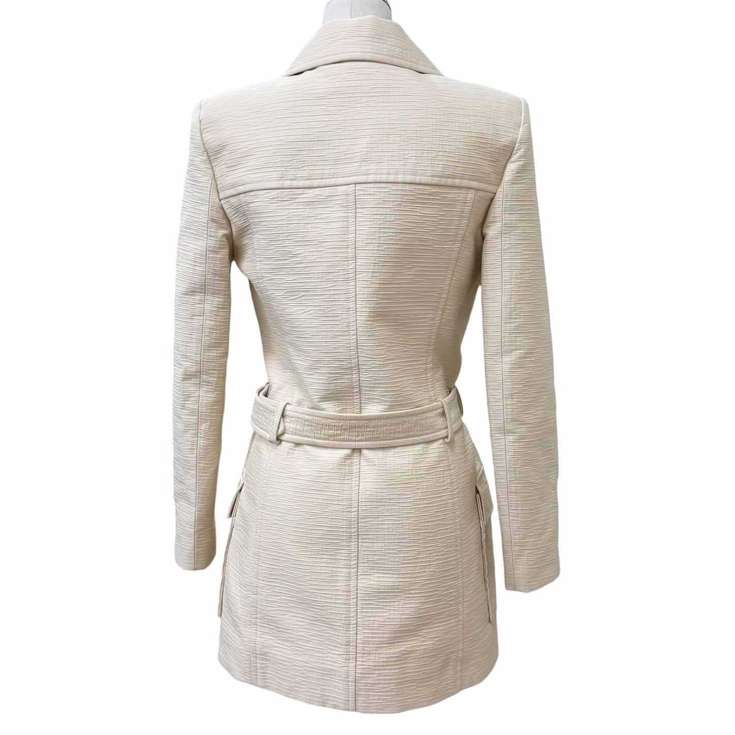 Saint Laurent Paris Saharienne Overcoat Cotton 100% Belt Trench Coat Light — view 3